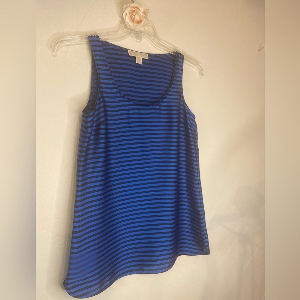 Michael Kors~Royal Blue & Black Stripped Sleeveless Tank Top~Lightweight~Size S